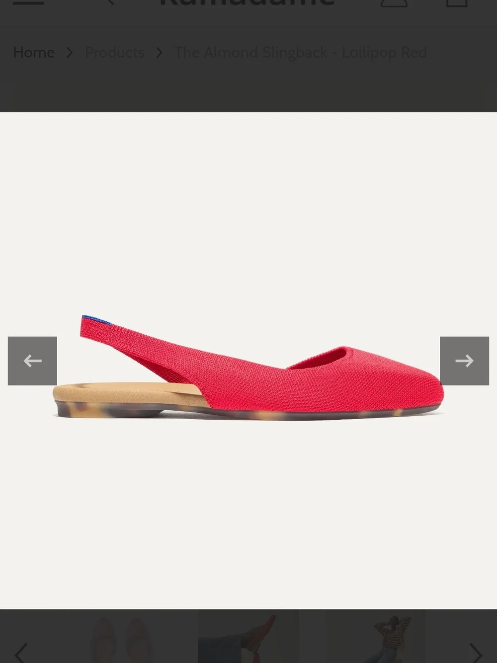Rothy's Red Almond Slingback Flats